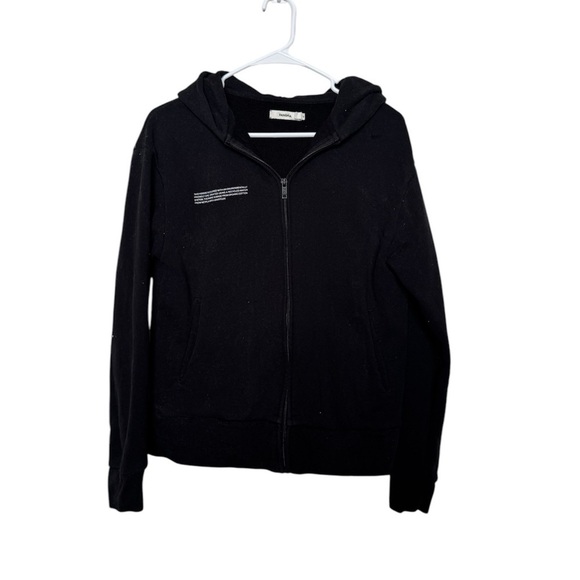 Pangaia Black Zip Up Hooded Sweatshirt Size Small - Picture 1 of 8